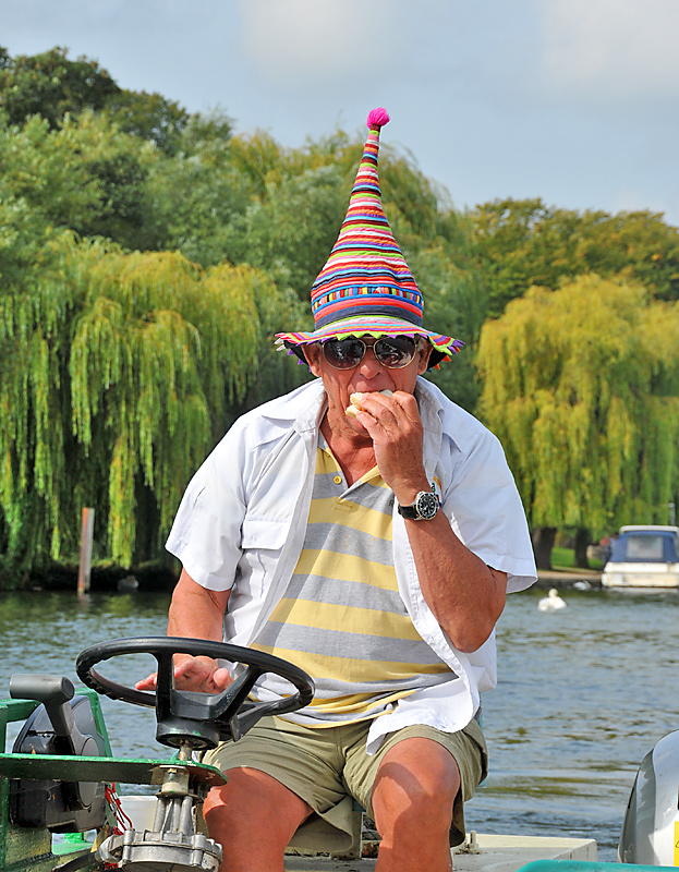 Mike, Skipper of the Explorer. Happiness is a Bacon Sandwich