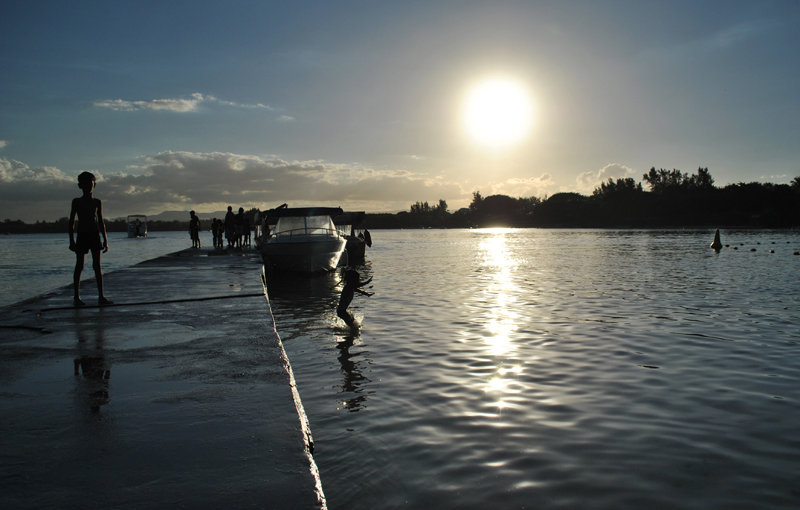 Having fun in the sea