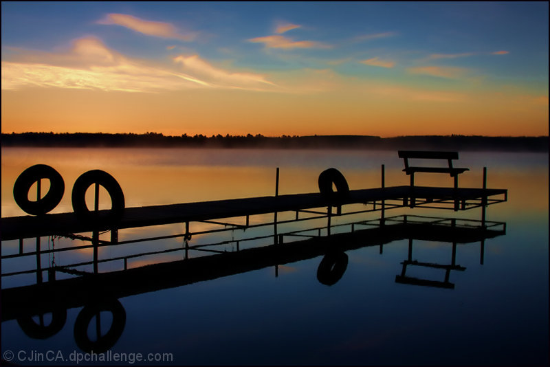 Cold Misty October Morning on the Lake