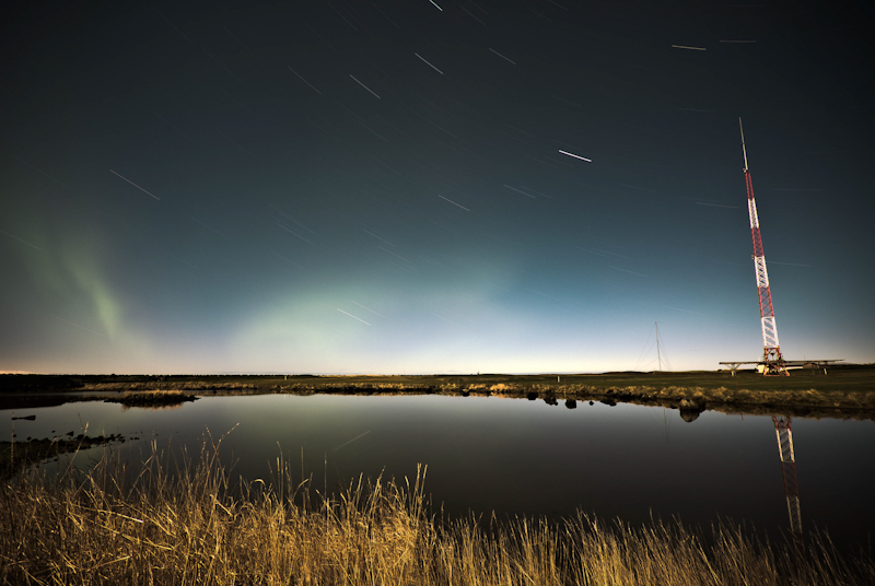 Star trail at Seltjarnarnes