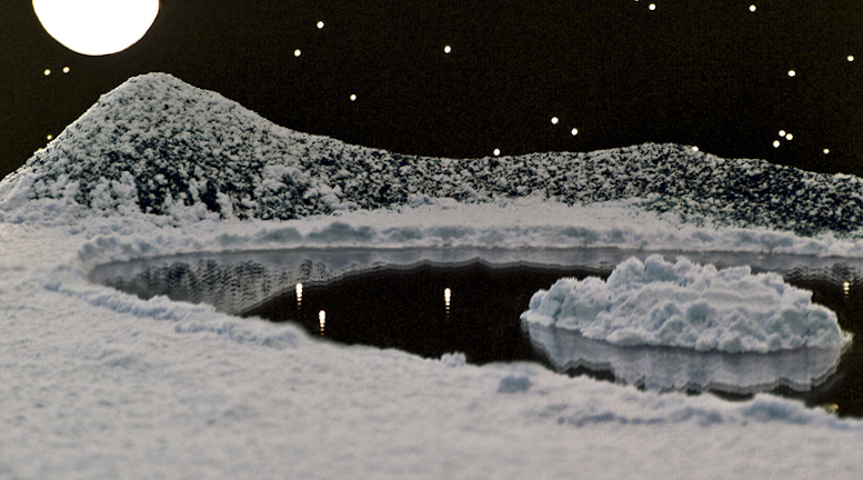 The glacier and the mountain.