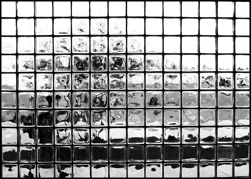 Behind the glass wall