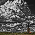 Big cloud over windmill