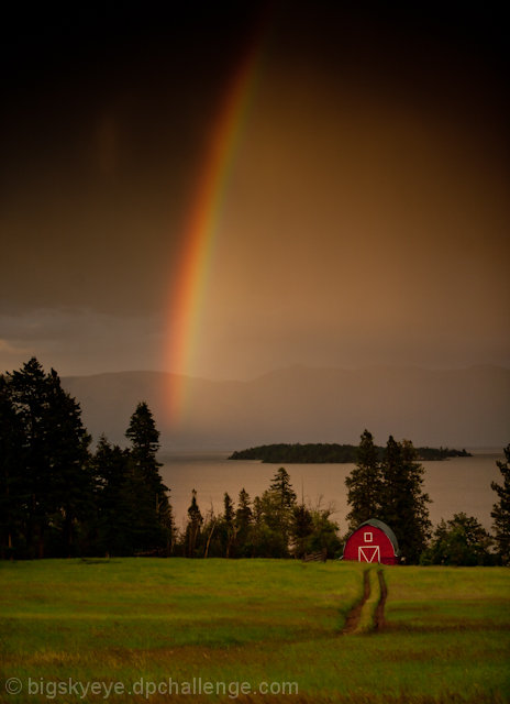 Rainbow over Flathead Lake, Montana