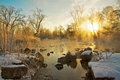 Misty Winter River