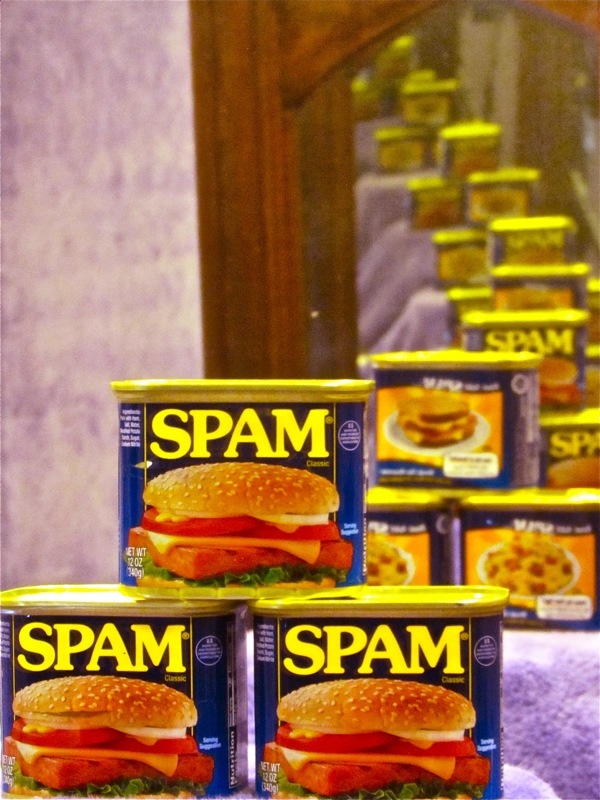 Well, there's spam egg sausage and spam, that's not got much spam in it!