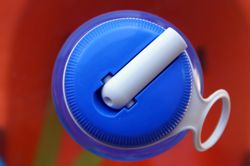 Water bottle with blue cap