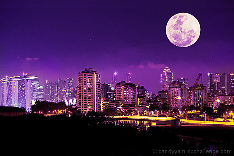 The violet night at singapore