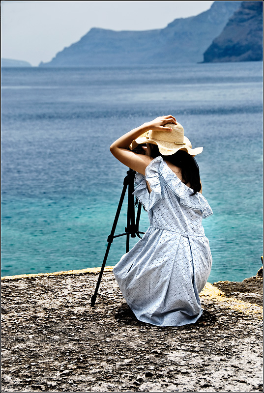 Gorgeous girl and view