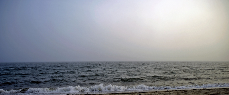 Watching the fog and wave breaking