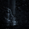 Waterfall in moonlight