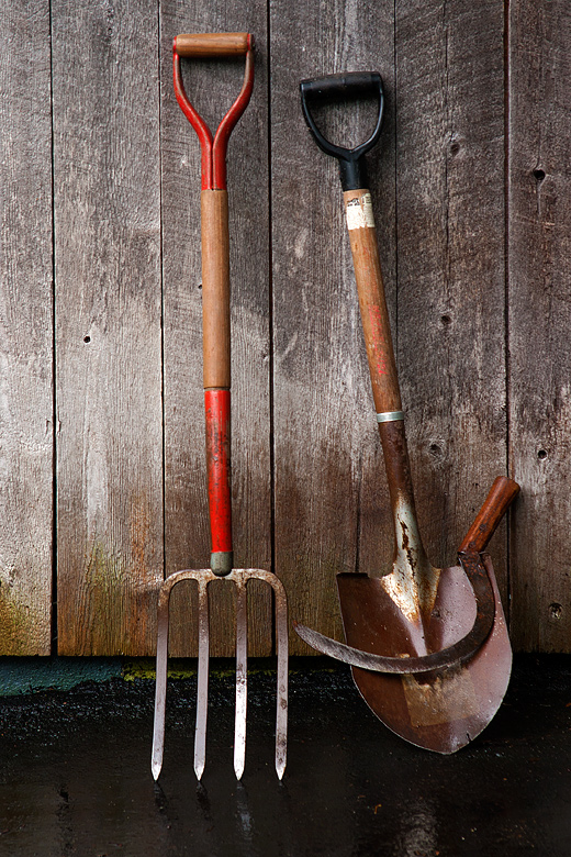 Spading Fork, Shovel & Sickle