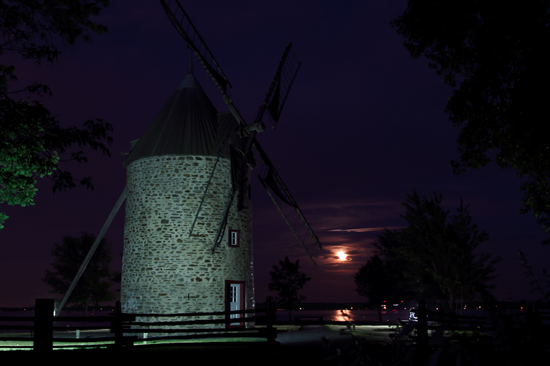 A Full Moon with a Composition of an Historical Mill