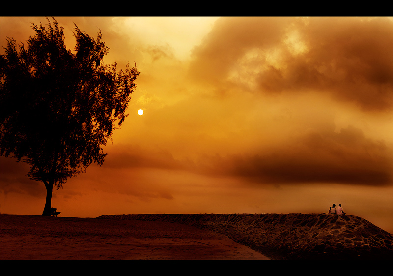 Family day in cloudy day