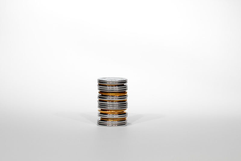 Coins in column