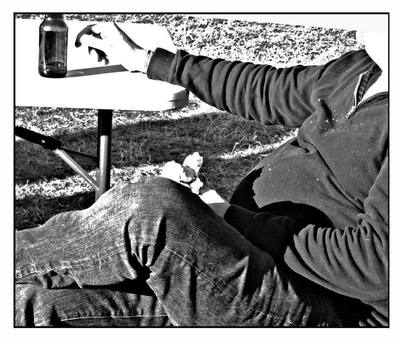 A bending of the elbow, a crossing of the legs