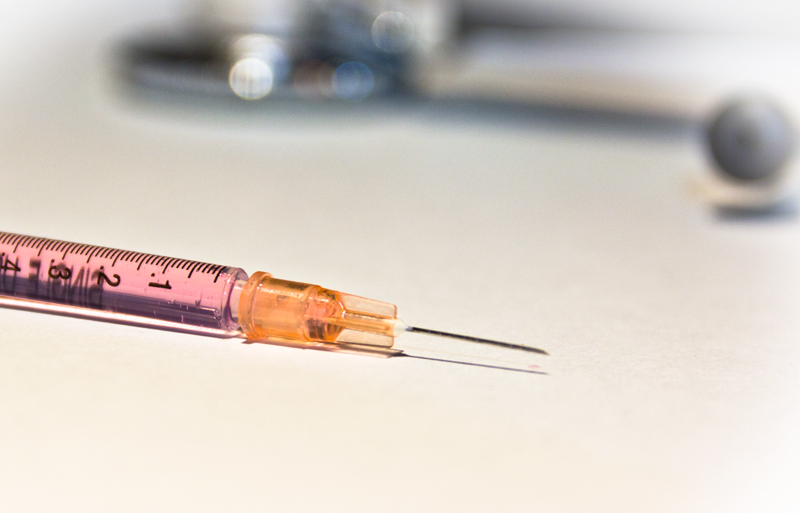 syringe and stethoscope
