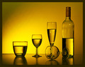 Bottle, Flute and Tumblers