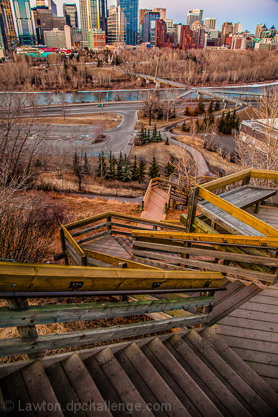 Looking down from the up road