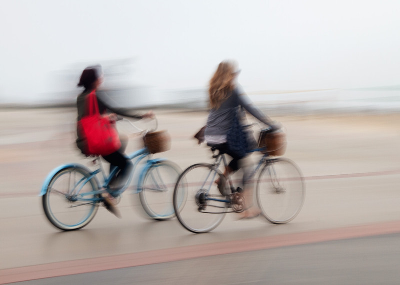 Two bikes with baskets