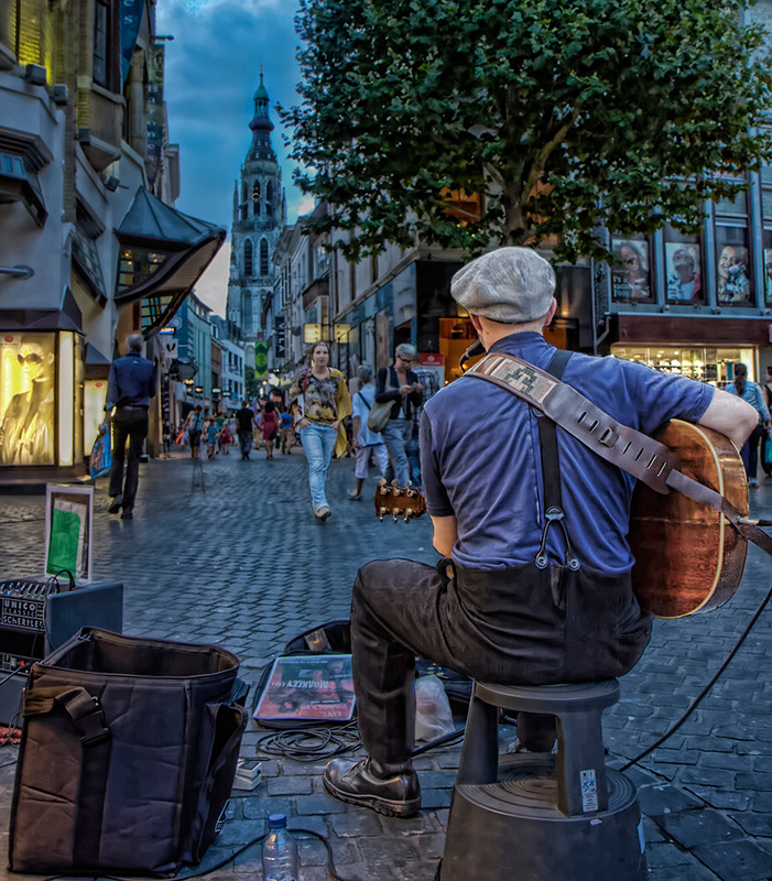 Busking in the street