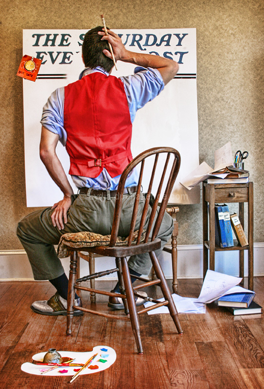 "Artist Facing Blank Canvas" : A Tribute to Norman Rockwell