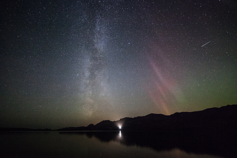 Milky way and Aurora borealis