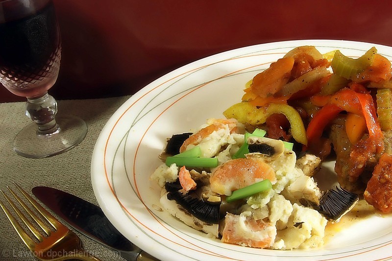 Swiss steak with mashed potatoes