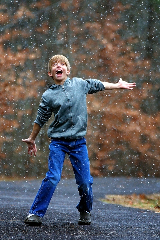 Happiness is . . . first snow of the season!