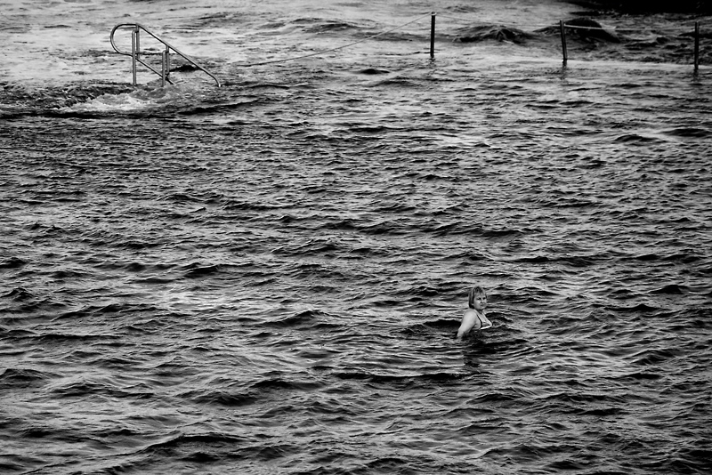 The cold and lonely swim