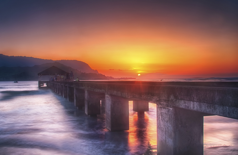 Hanalei Pier at Sunset