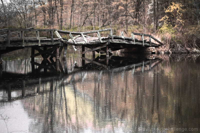 troubled bridge over water