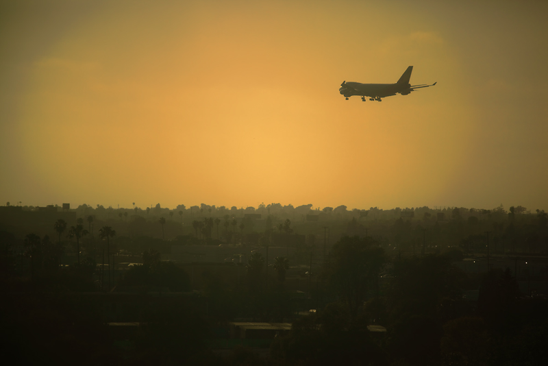 sunset arrival at LAX