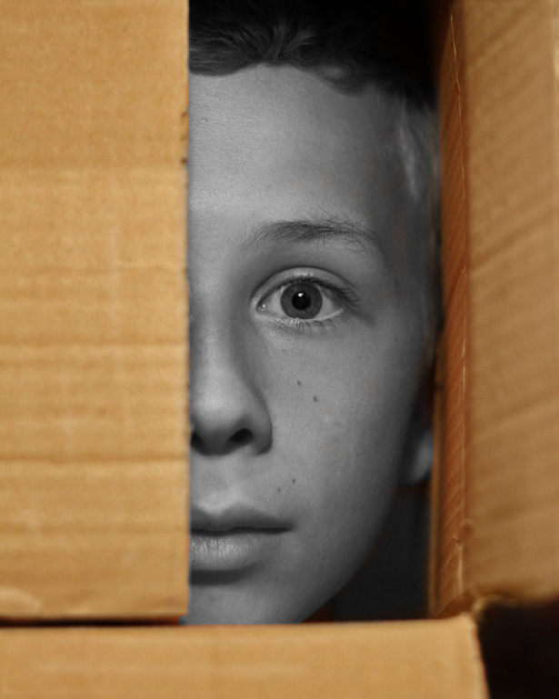 Alone in a cardboard box