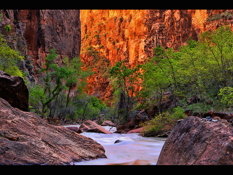 As light enters the canyon