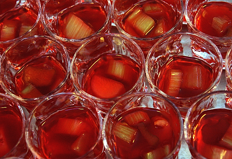 Chilled Strawberry Soup with Rhubarb and Vanilla