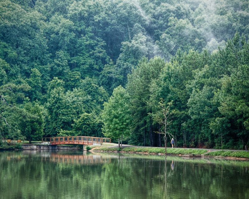 Morning Mist, Woman, Reflection - Cosby Lake 2013