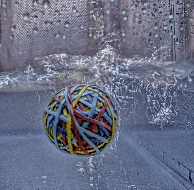 Rubber Band Ball Goes For A Swim