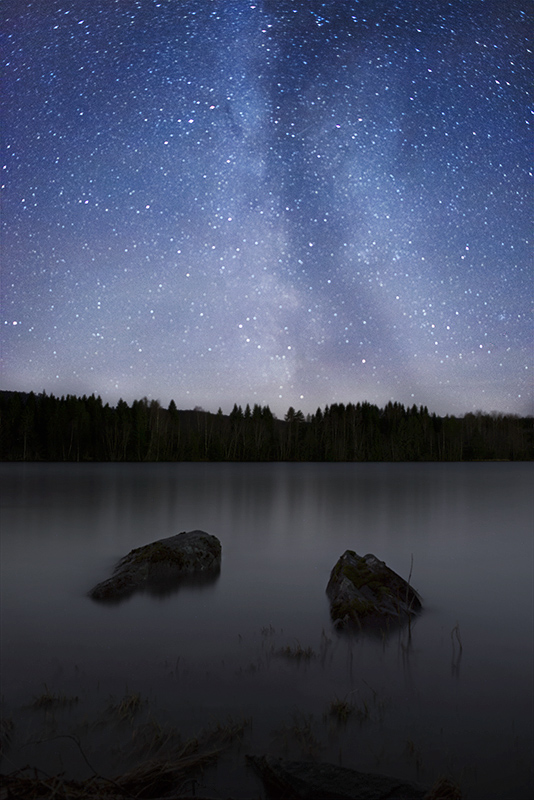 Starlit lake