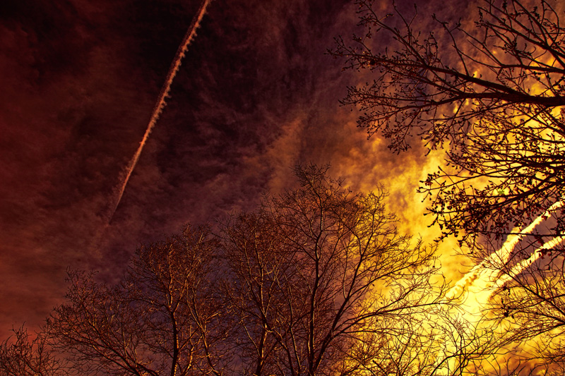 Angry Sky and Jet Trails