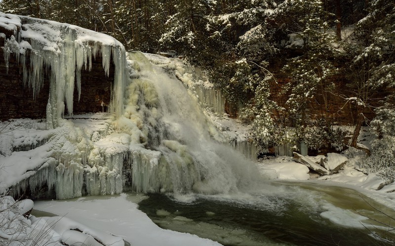 Waterfall at 1 degree fahrenheit (-17 celsius)
