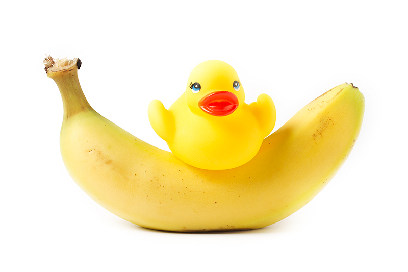 Banana smile with a ducky