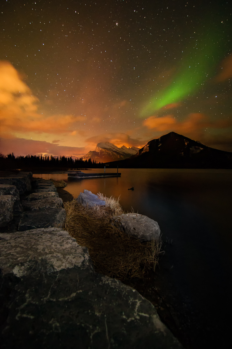 Northern Lights over Vermilion Lakes