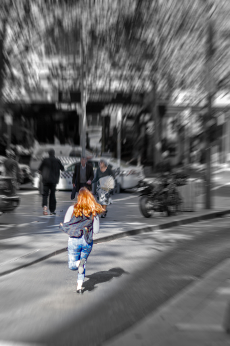 Running late for the tram