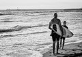 Father and son, end of the surfing day