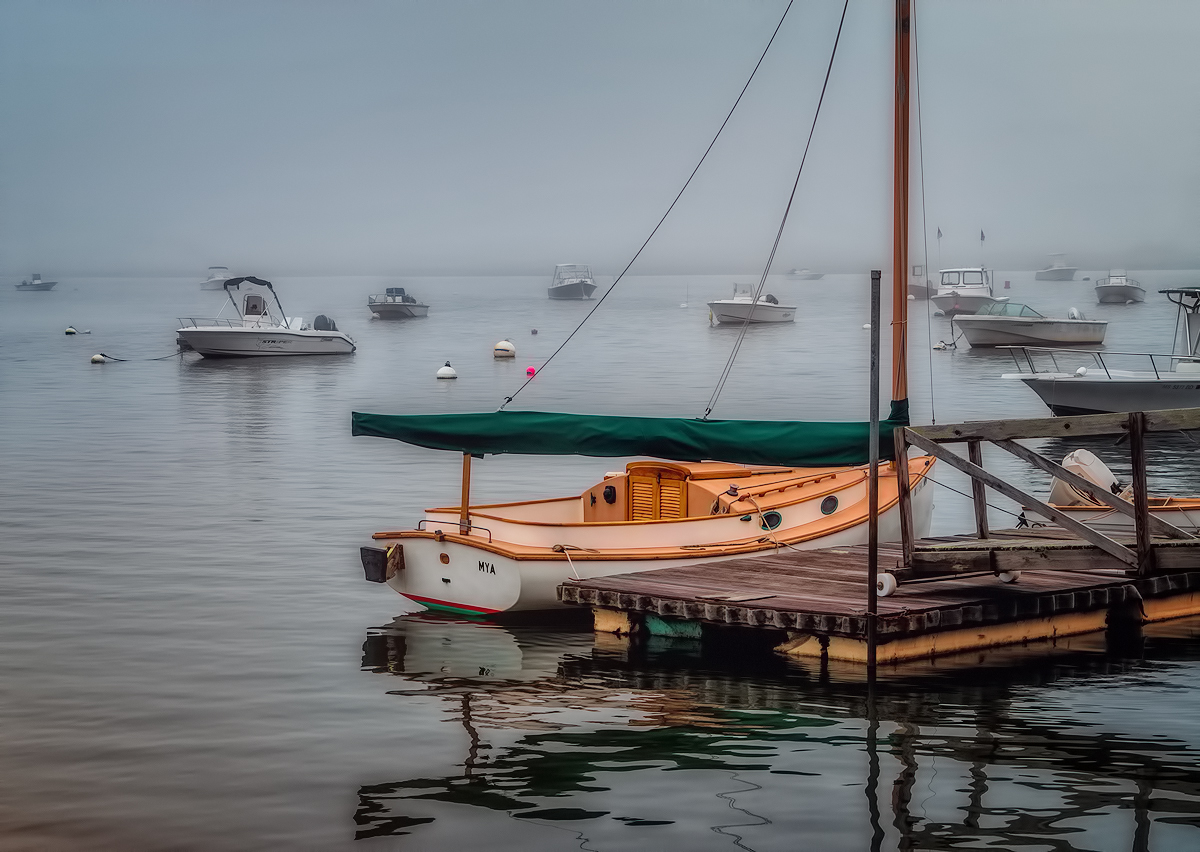 Catboat in Summer Mist, Cockle Cove