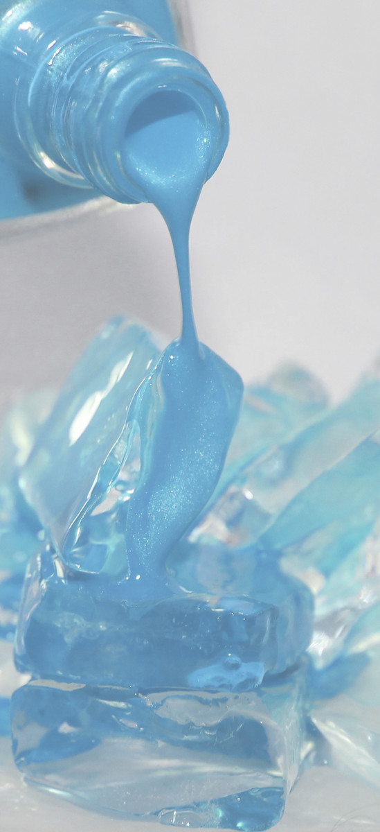 Polish in the shade of 'Polar Bare Blue'