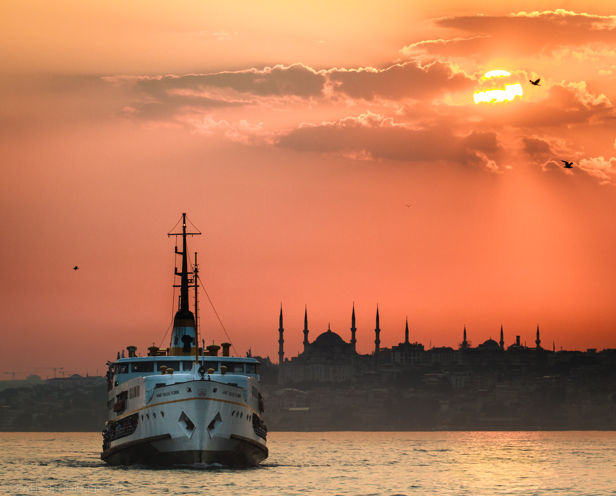 Ferry at Sunset