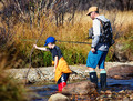 We can cross here, Dad!  Thanks to our Muck boots.