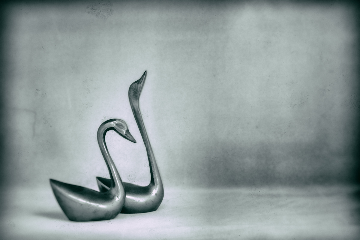 Vintage Brass Swans